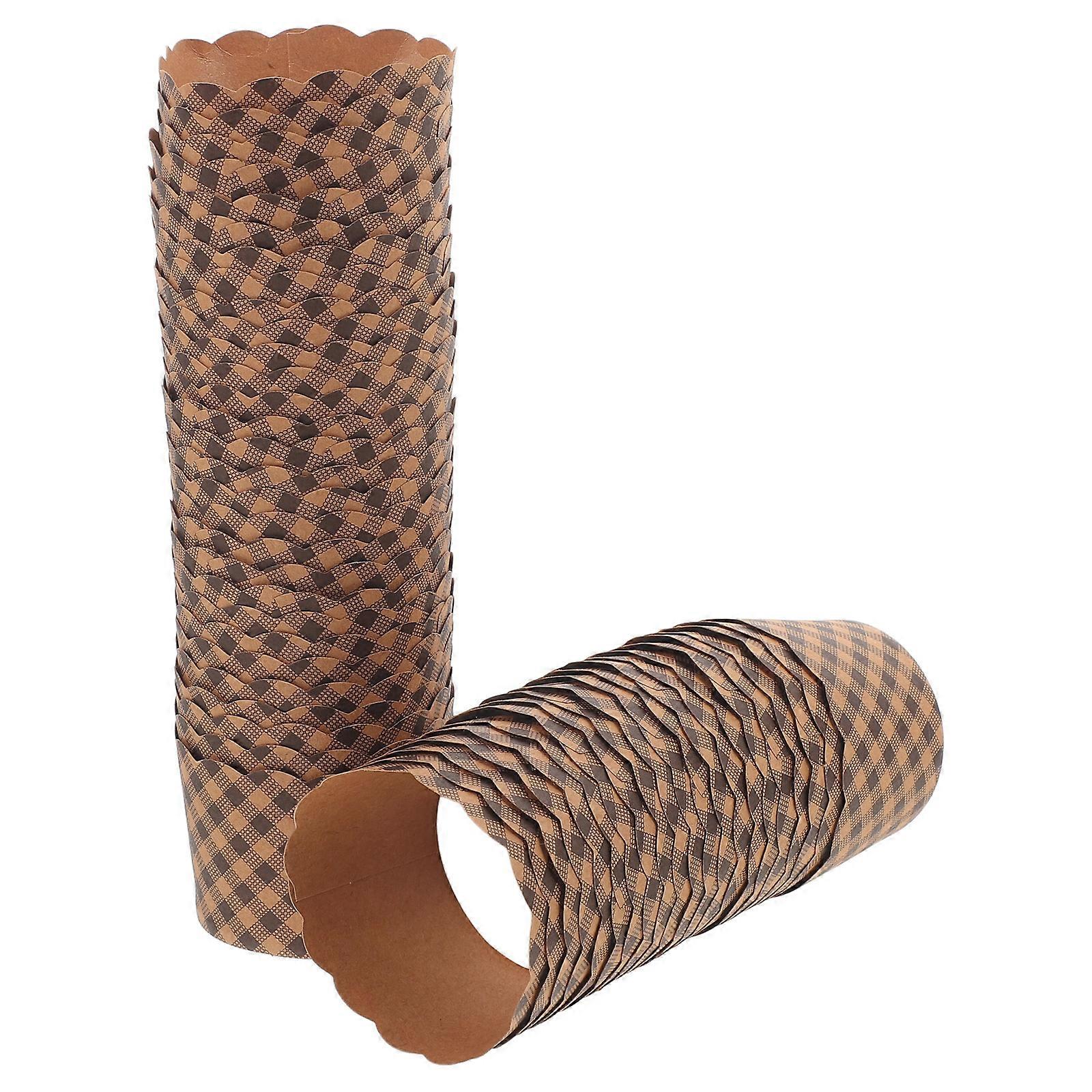Paper Cupcake Liners Kraft Baking Cups for Storage 50Pcs Light Brown