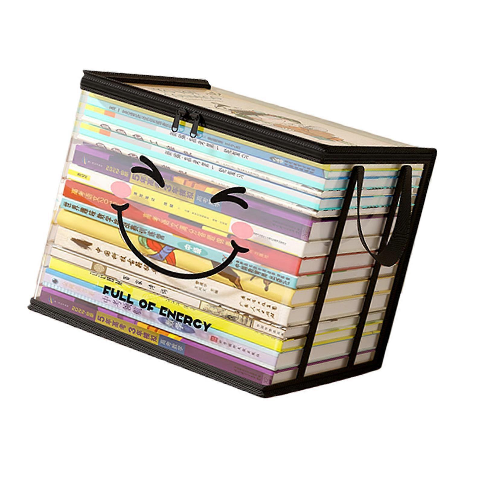 Pliable PVC Book Storage Container Strong Construction Large Opening Double Handles Multi purpose Use Multicolor