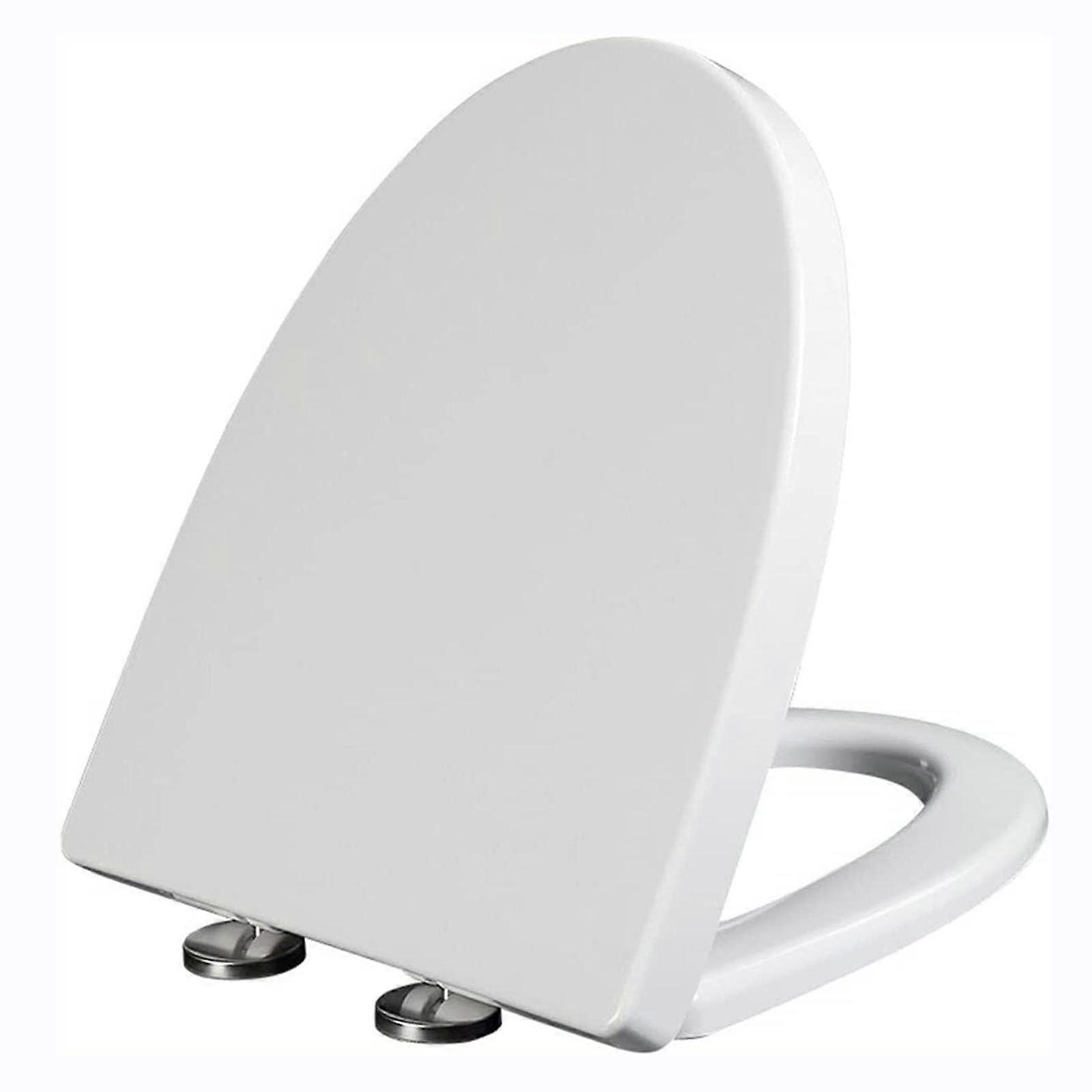 Elongated Toilet Seat with Soft Close, Quick Release and NonSlip Bumpers, Easy to Clean