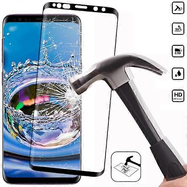Screen protector compatible with Samsung S21/S21+/S9/S9+/S8/S8+/S7Edge case Galaxy - Transparent with black frame compatible with SAMSUNG S8 PLUS
