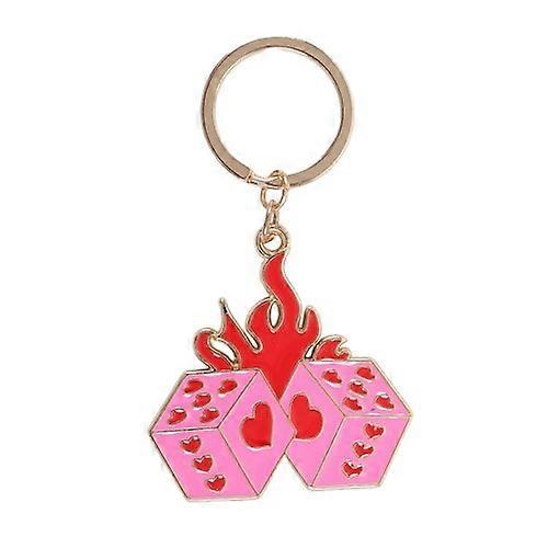 Something Different Flaming Dice Keyring