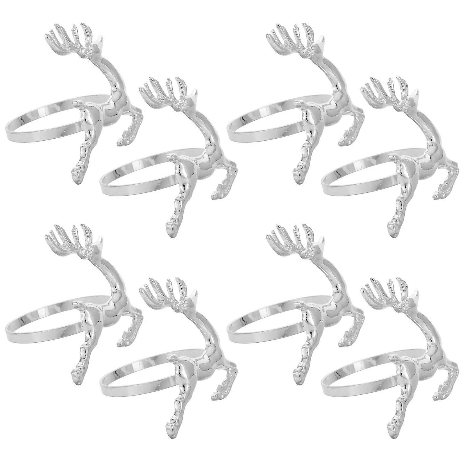 Wedding Napkin Rings Silver Elk Deer Design for Table 24Pcs