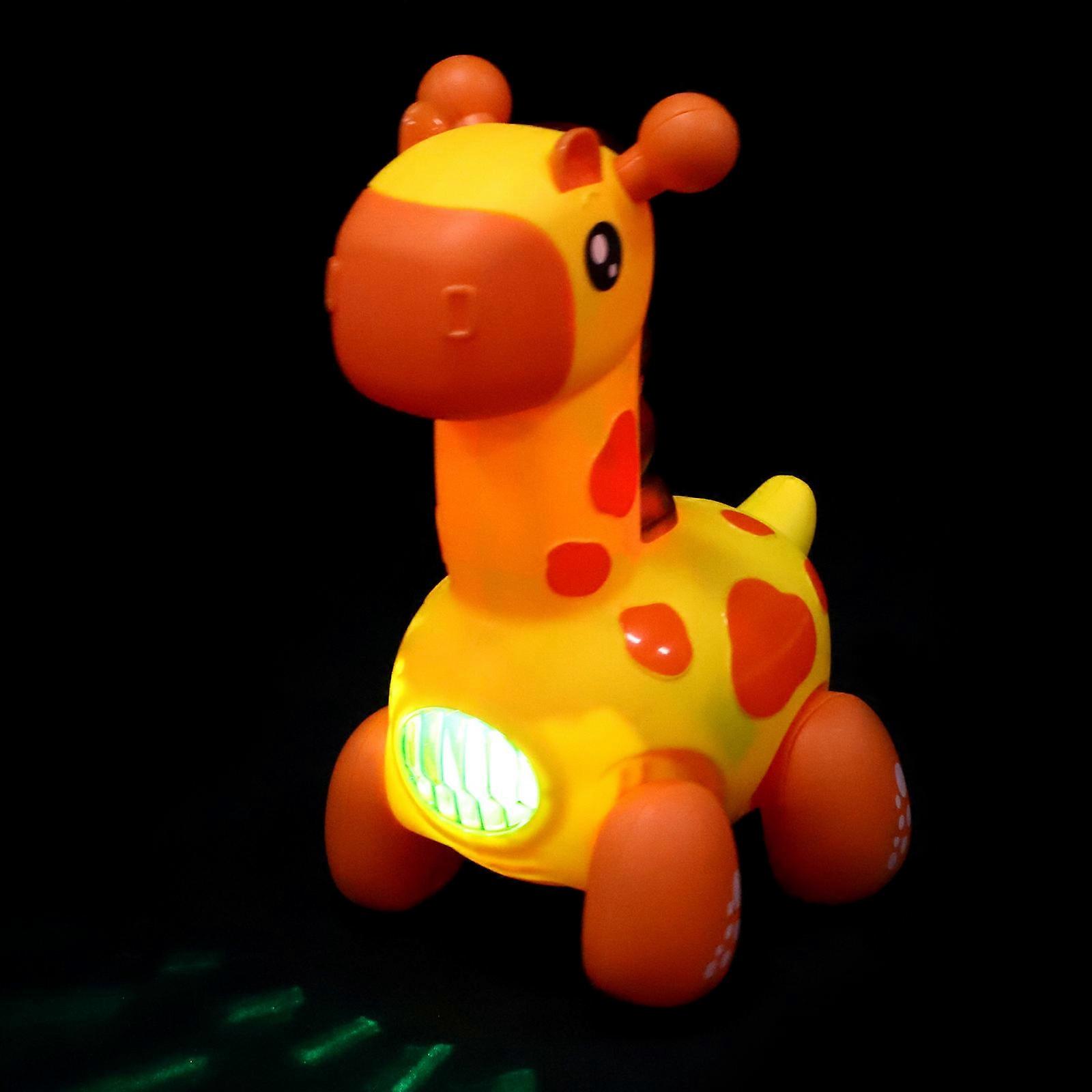 Electric Giraffe Toy with Pulling Rope for Toddlers Interactive Plastic Toy