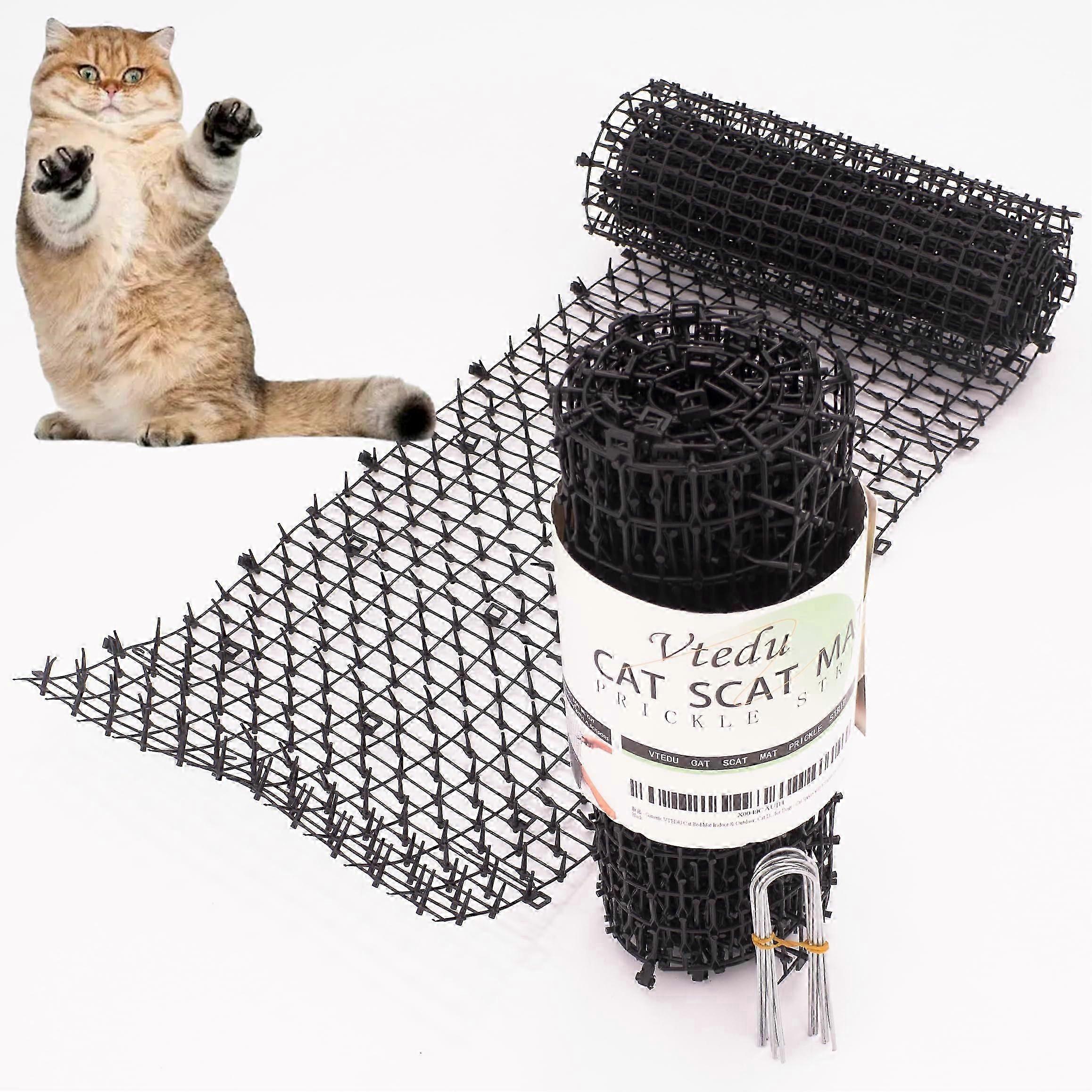 Cat Scat Mat With Spikes (6.5ft) Deterrent and Repellent for Counters, Indoor/Outdoor Use 8 Staples Included