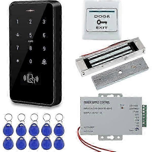 Ip68 Waterproof Outdoor Door Access Control System Kit Rfid Keypad+electric Magnetic Lock+power+keyfobs