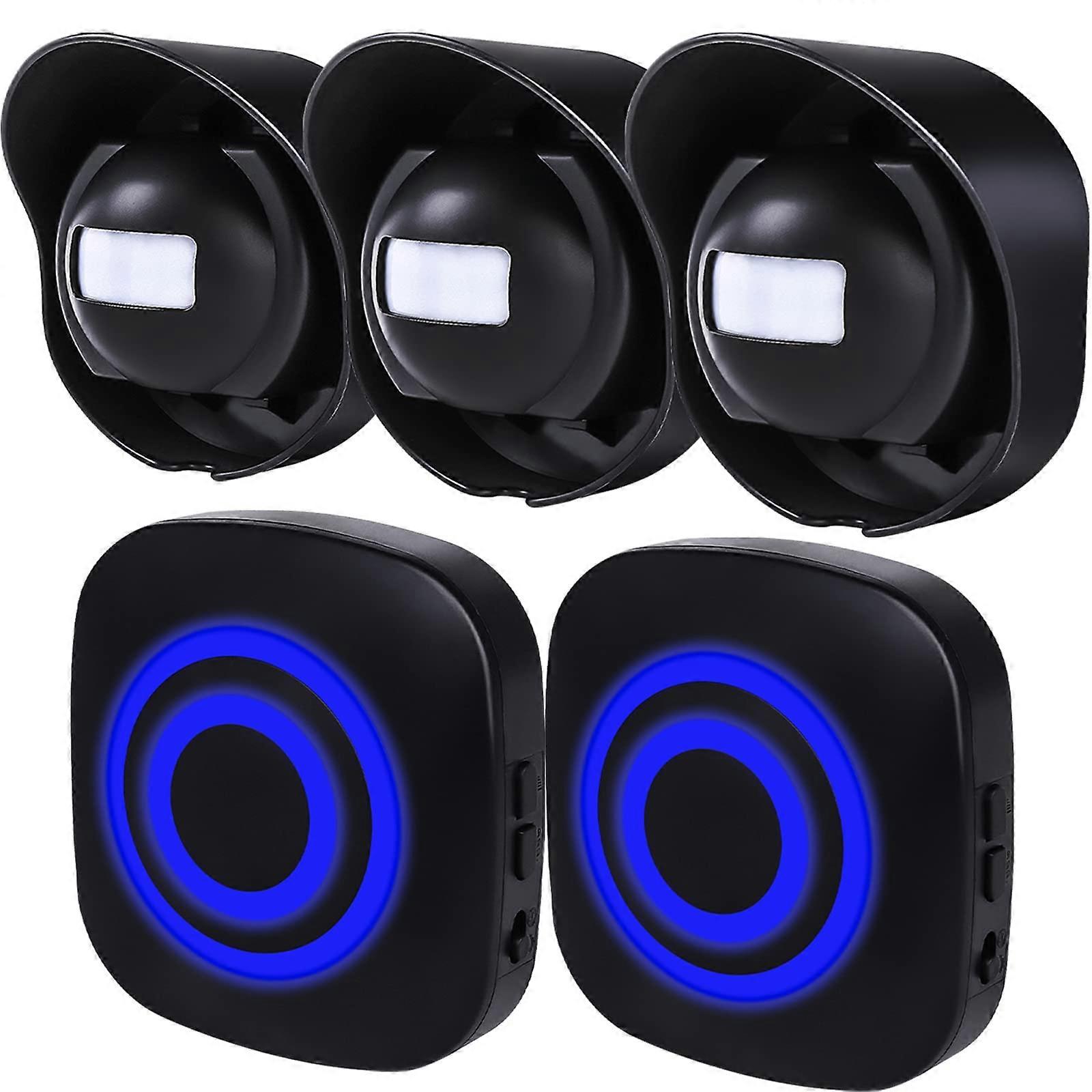 Wireless Driveway Alarm System with 2 Receivers and 3 Weatherproof Outdoor Motion Sensors, 328ft Range