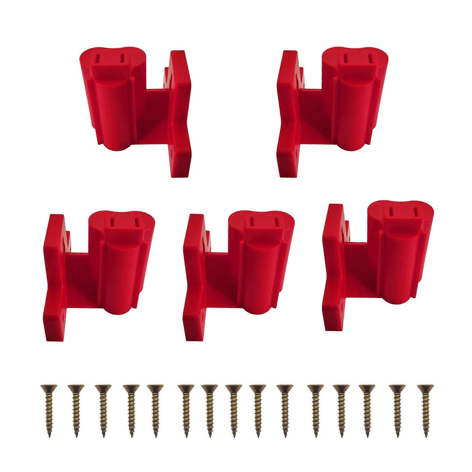 Wall Mount Tool Holder Rack for Milwaukee M12, SpaceSaving Cordless Power Tool Organizer, 5 Pack Red