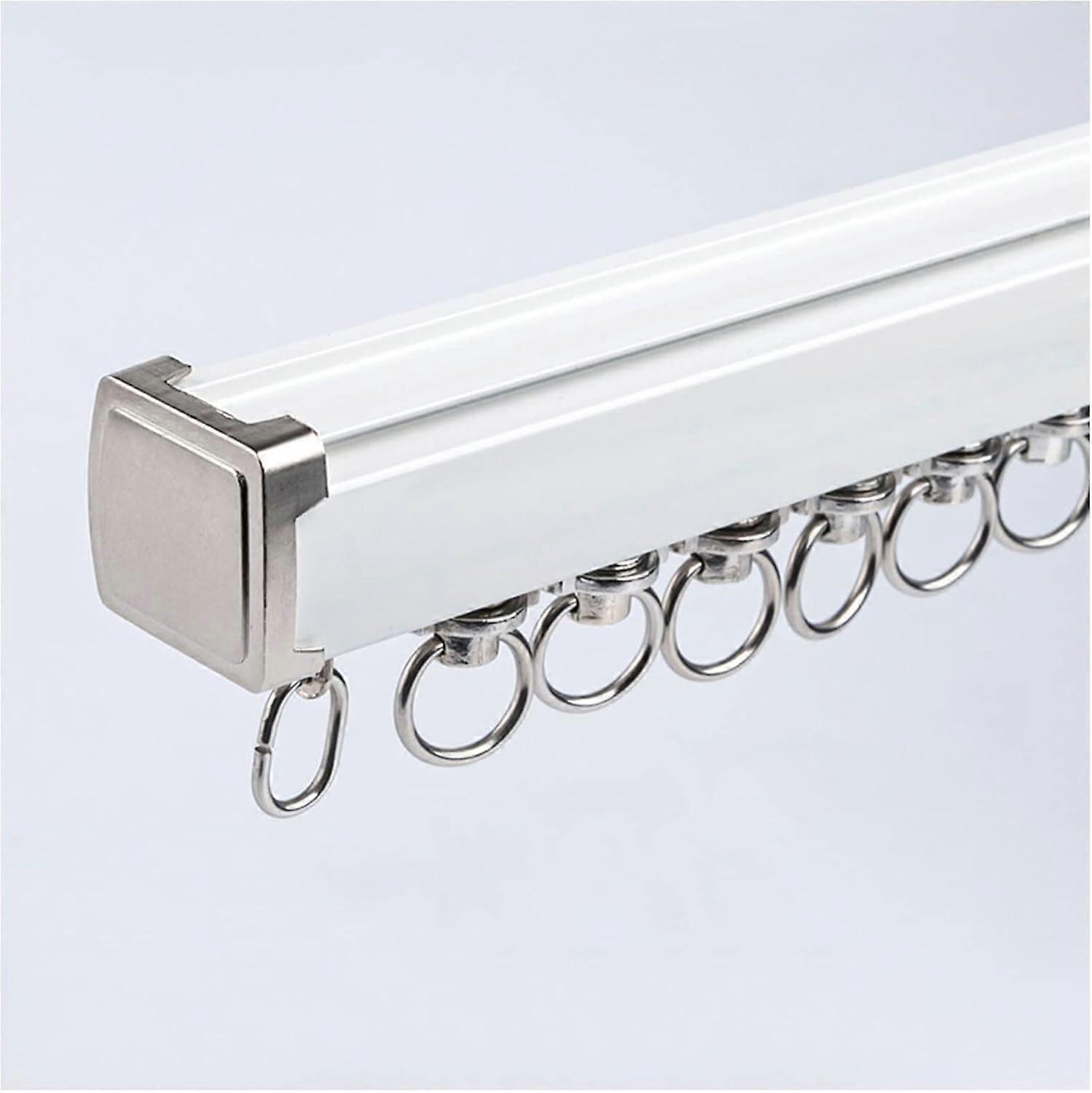 Ceiling Curtain Track Kit Flexible Aluminum Rail for Room Divider Easy Install White 1.0M