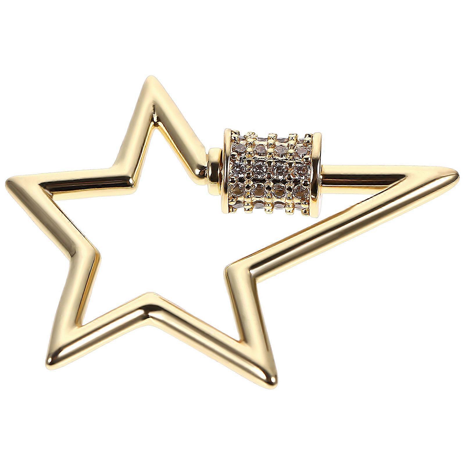 Five Point Star Necklace Screw Keychain Lock Charm for DIY 1Pcs