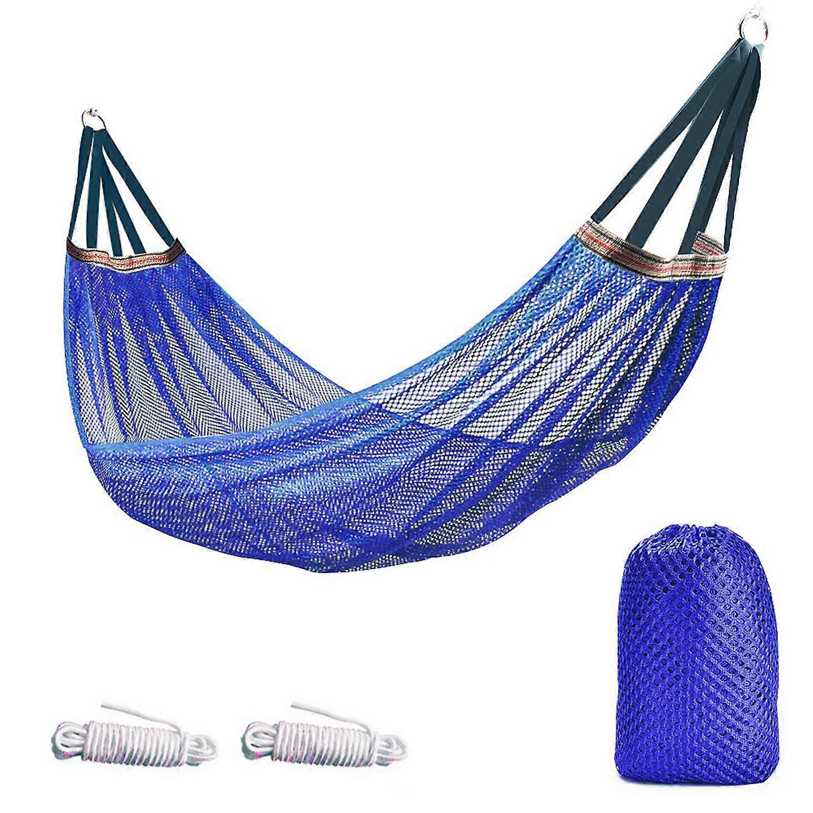 Extra Large Outdoor Hammock with Stand, QuickDrying Fabric, TreeFriendly Straps, Blue