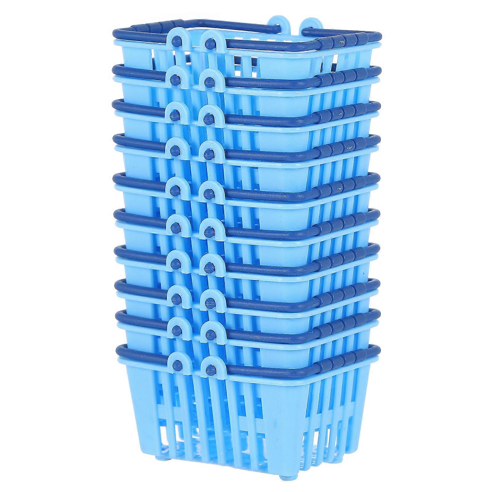 Mini House Basket Plastic Mini Storage Basket for Decoration 10Pcs