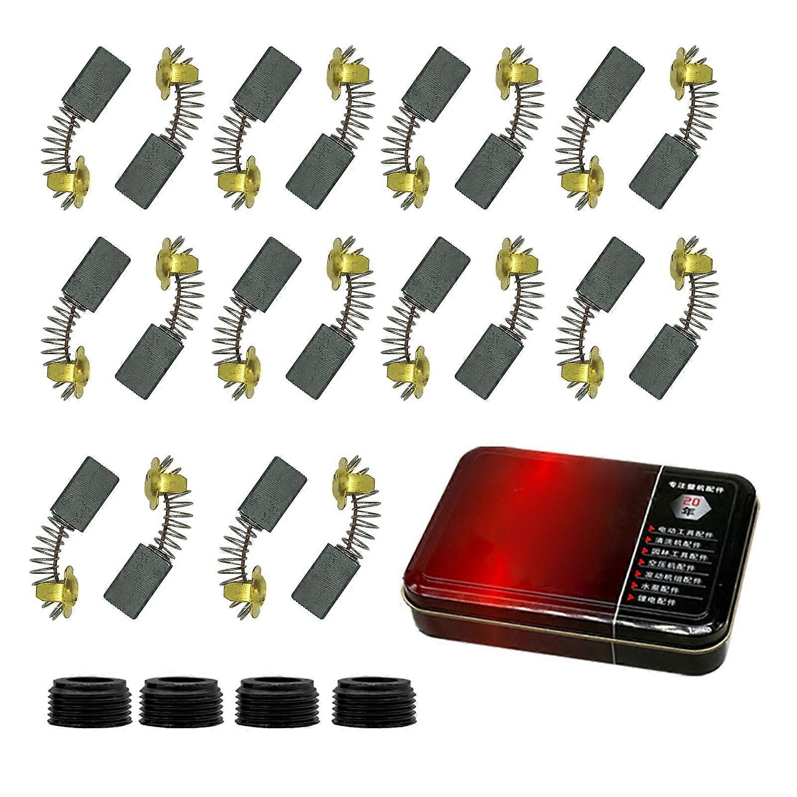 20Pcs Efficient Carbon Brushes for Power Tool and Drills Including Caps Copper Blend for Easy Installation Multicolor