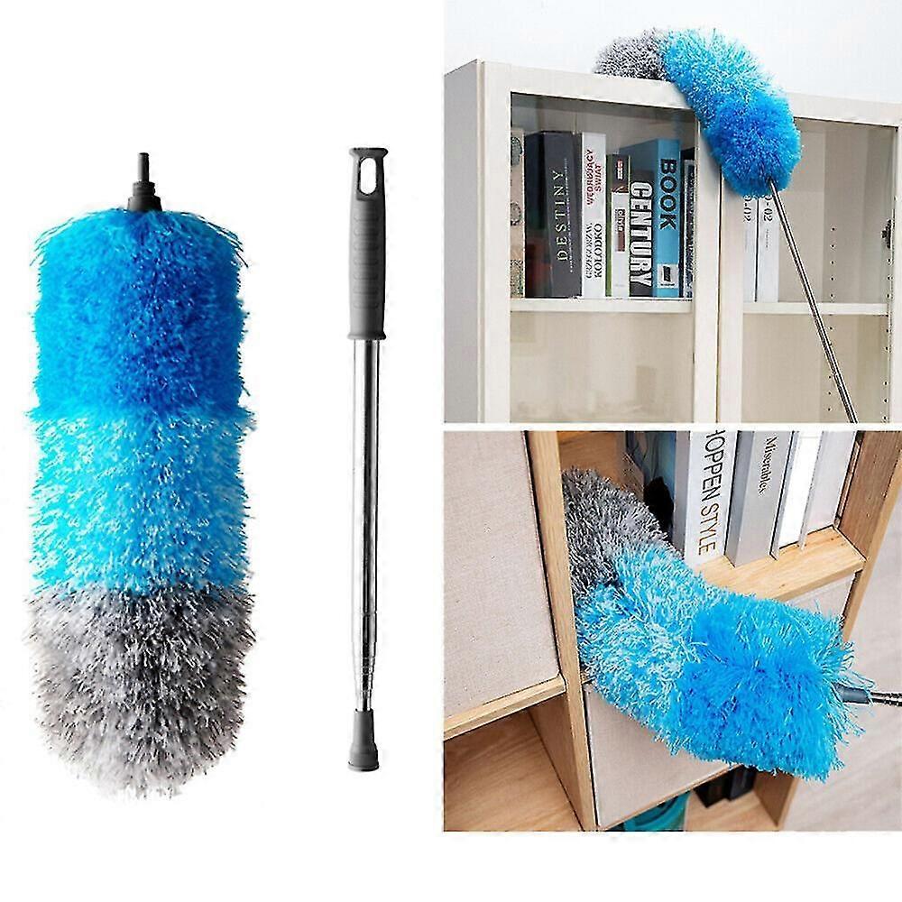 Extendable Handle Microfiber Feather Duster 245cm Telescopic Magic Dust Brush Blue