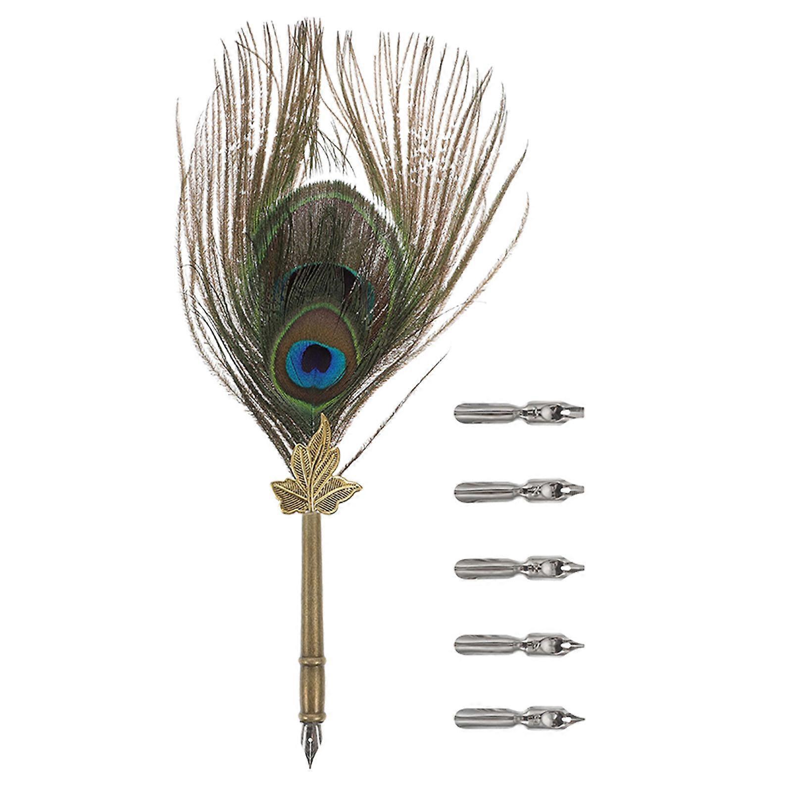Quill Pen Set with Five Replacement Nibs for Writing Use 1Set