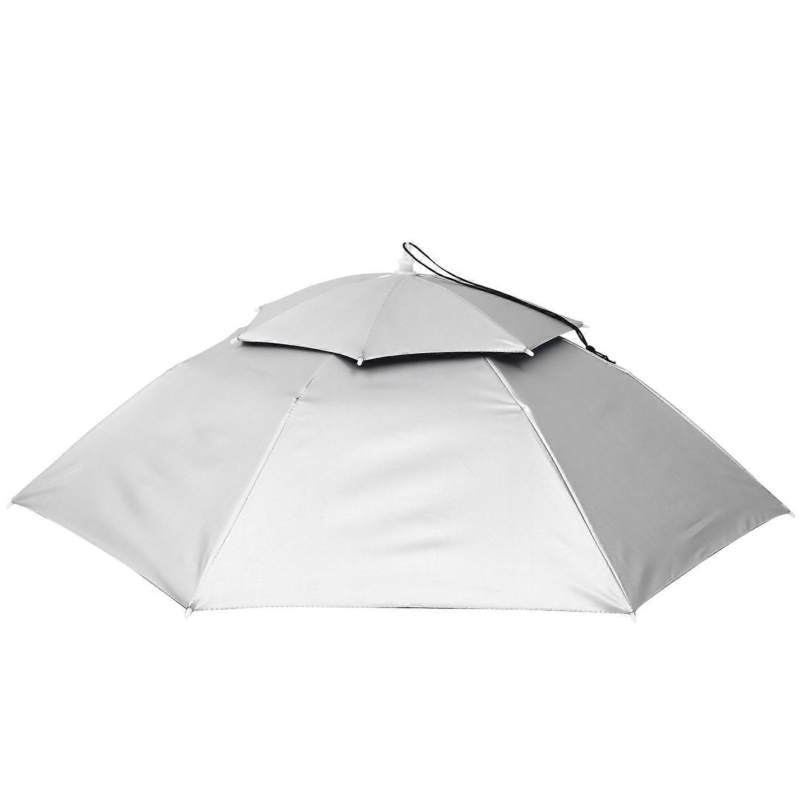 Light Shade Umbrella 95Cm Head-Worn Design Hands- Rain Shading 1Pc