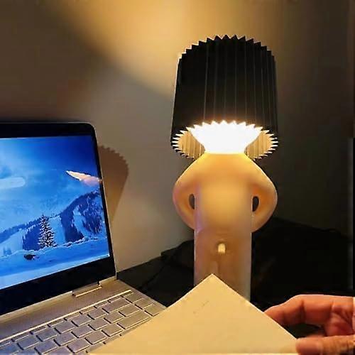 Funny Desk Lamp with Soft Warm Lighting, Creative Unique Design for Bedside Night Light, Black
