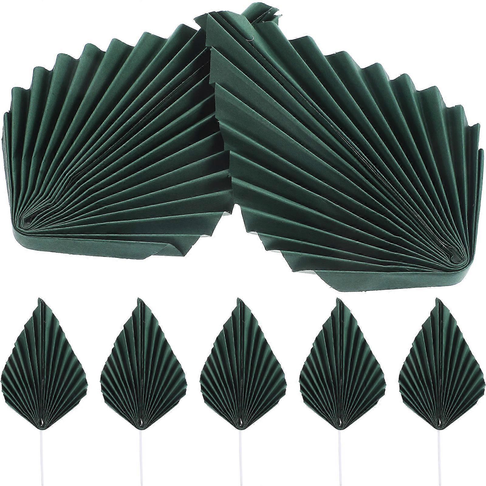 Cake Topper for Birthday with 10Pairs Palm Leaf Cake Inserts