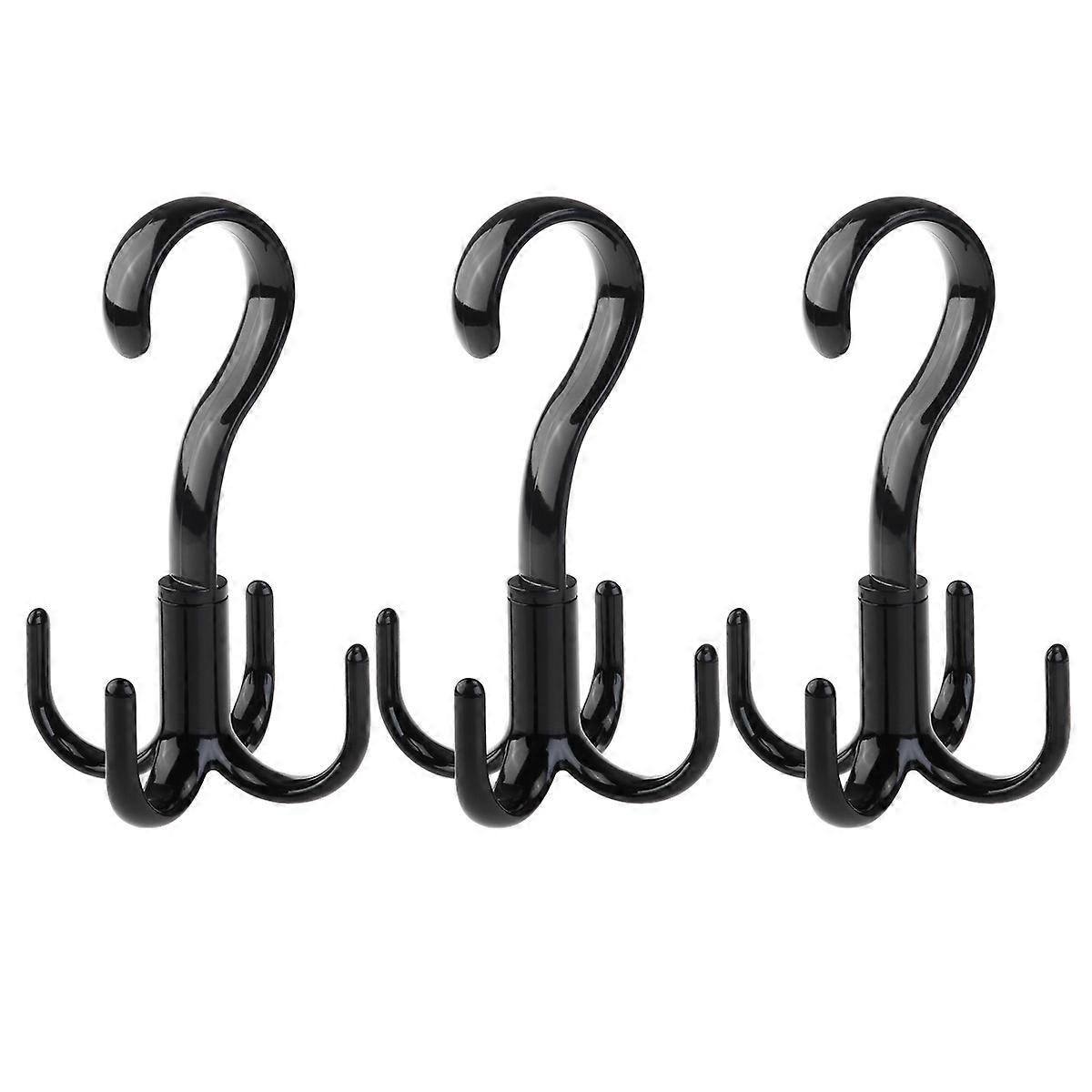 Rotating Four Claw Tie Rack Hanger for Organizing Clothes with 3Pcs