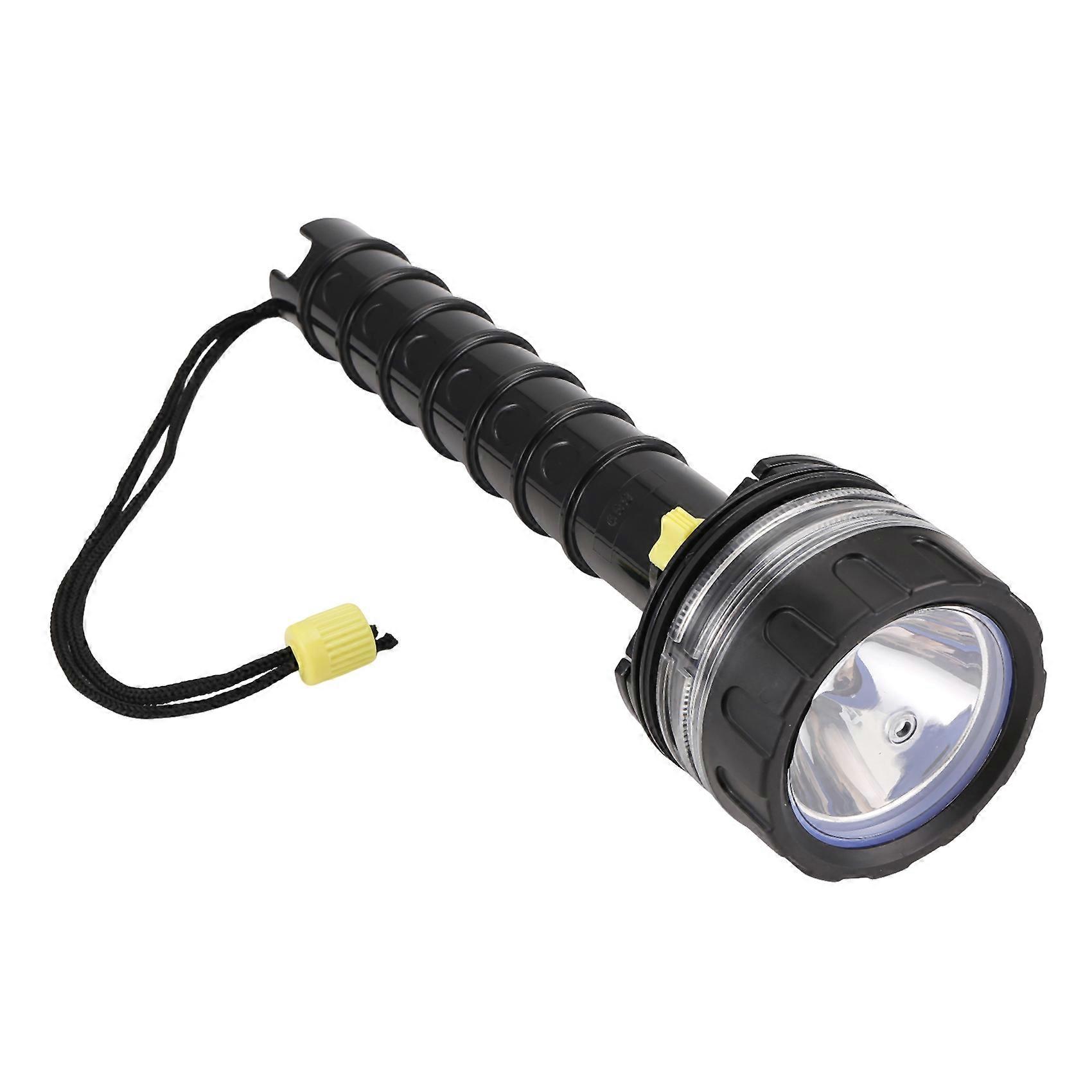 Scuba Deep Diving Light Professional Flashlight Underwater Waterproof LED Diver Light,Black