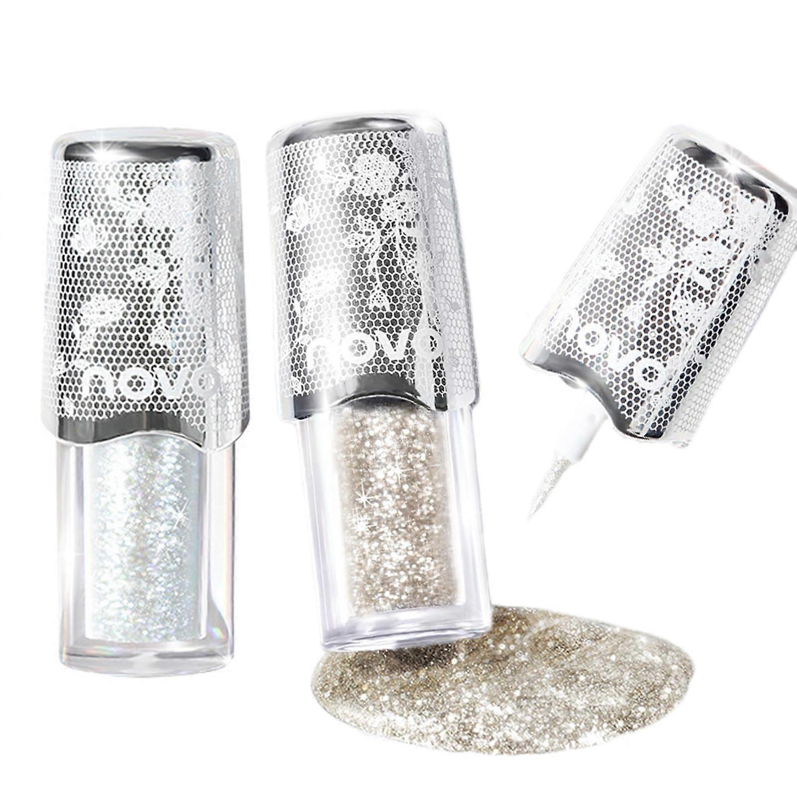 Liquid Glitter Eyeshadow Set, Long Lasting Metallic Shimmer Eye Makeup, Quick Drying Sparkling Color 2pcs