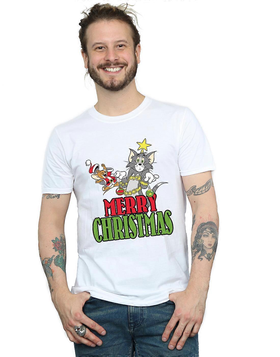 Tom Ja Jerry Miesten Hyvää joulua Baubles T-paita