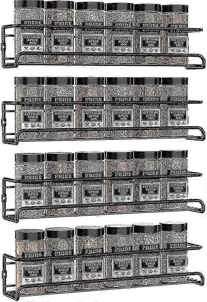 4 Pack Kitchen Shelf Spice Rack Wallmounted Storage Organizer Cupboard Stand