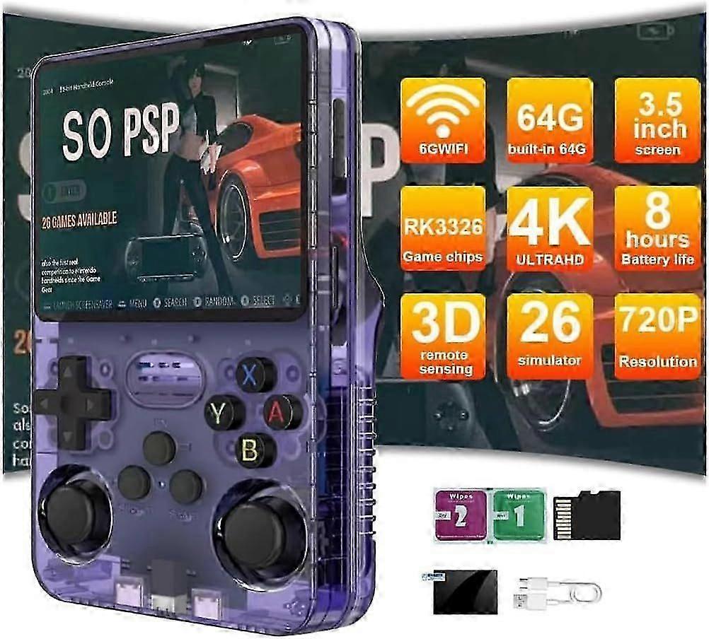R36s Retro Handheld Game Console, 3.5 Inch IPS OCA HD MIPI Screen, Open Source