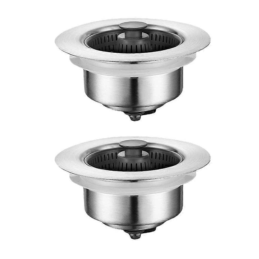 Kitchen Sink Strainer with Handle and OdorProof Seal, Stainless Steel Drain Stopper Replacement