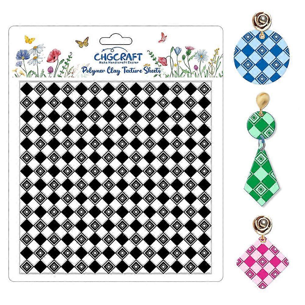 Daily Simple Plaid Style Polymer Clay Texture Sheets Geometric Pattern Silicone Texture Stamp Clay Texture Mat Modeling Pattern Pad Sheets for Jewelry