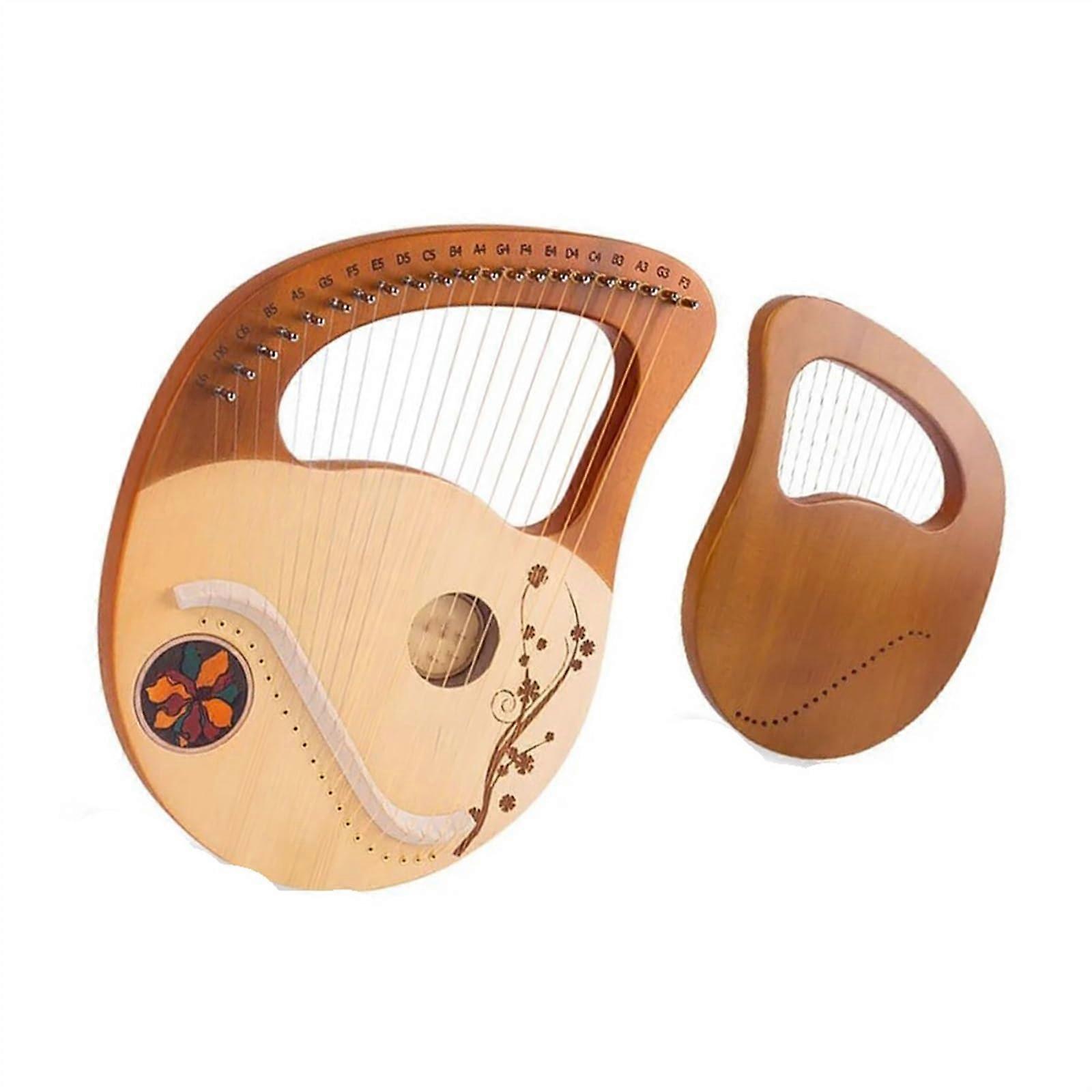 21 String Mahogany Lyre Harp for Beginners with Tuning Wrench and Spare Strings