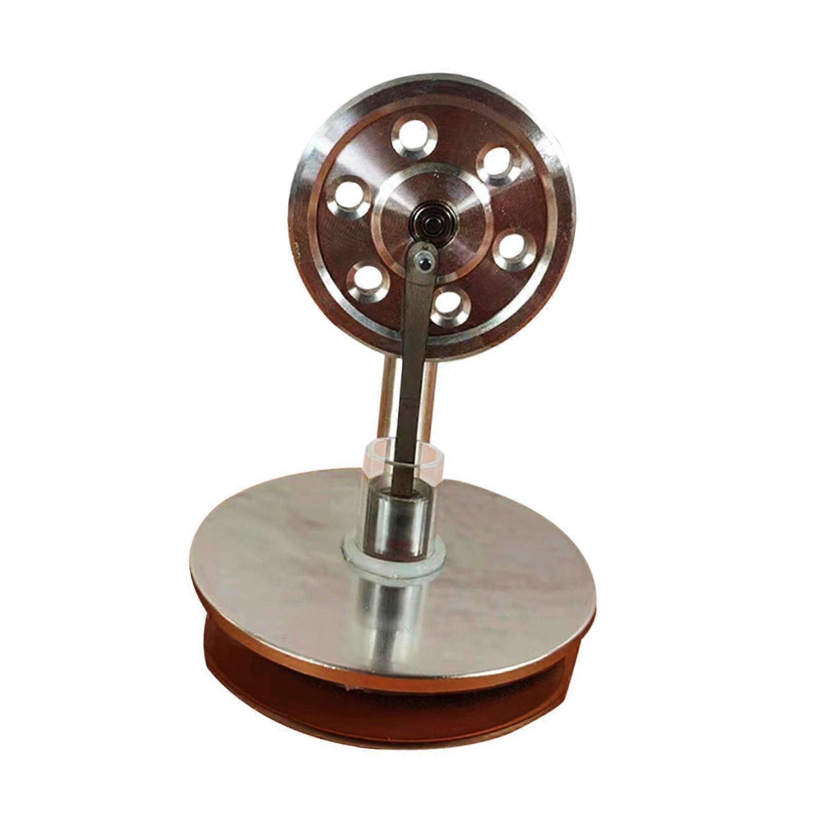 Stirling Engine Model with Durable Metal Construction, Low Temperature Desktop Educational Display Argent