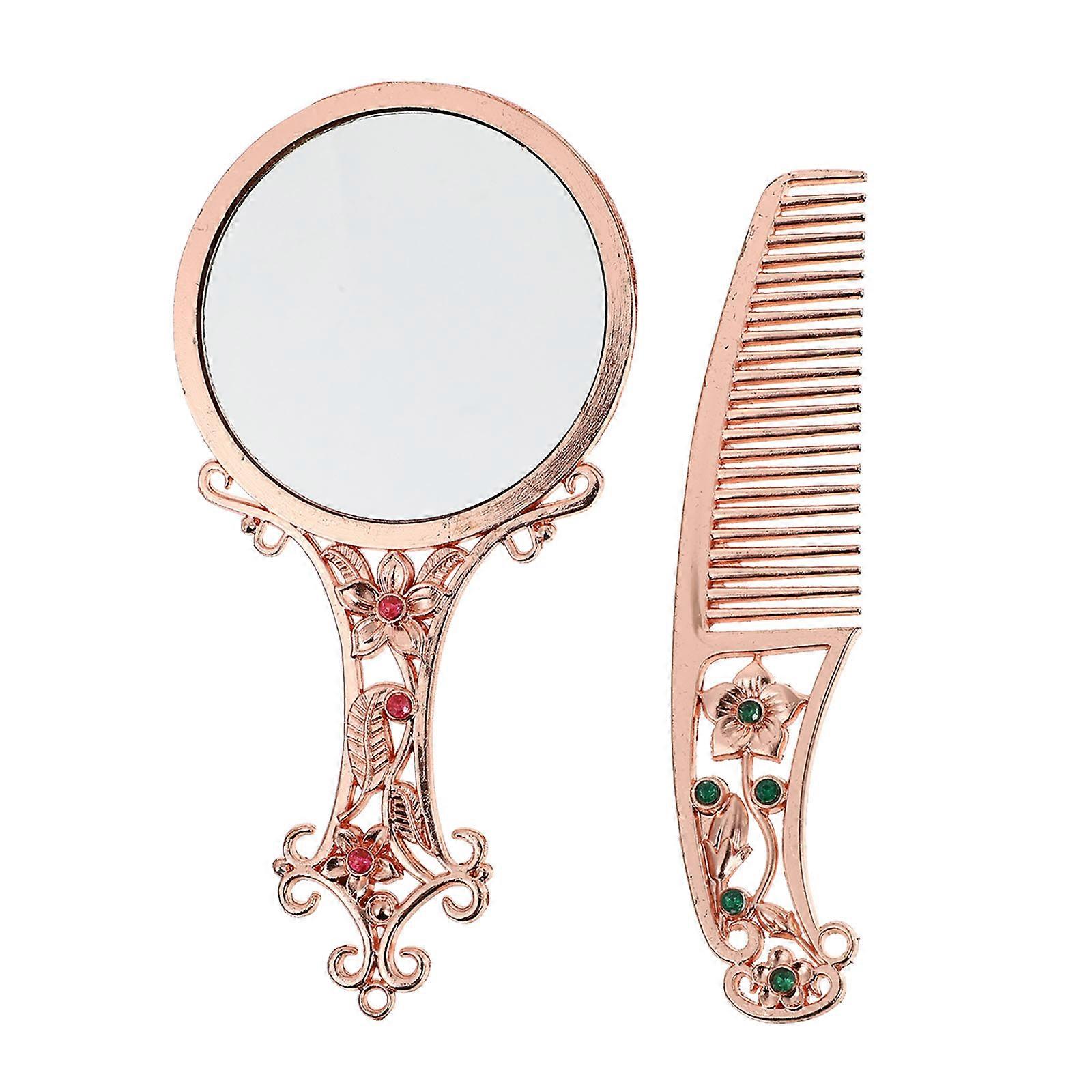 Woman Makeup Mirror Portable Vanity Mirror with Comb 2Sets for Makeup