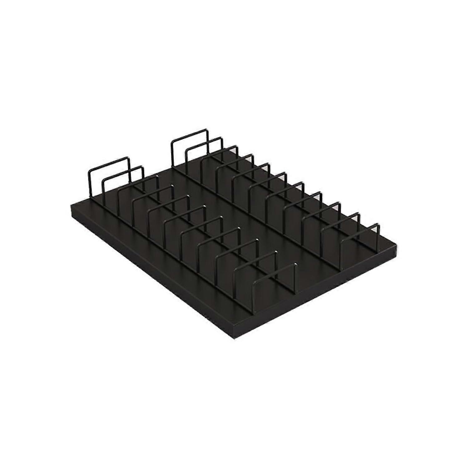 Black Metal Tile Sample Display Stand 13x13.8in Desktop Rack Holds 10 Samples RustResistant Finish