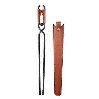 Camping Bonfire BBQ Anti Scalding Charcoal Tongs Portable Carbon Steel Fire-Tongs Firewood Tongs wi