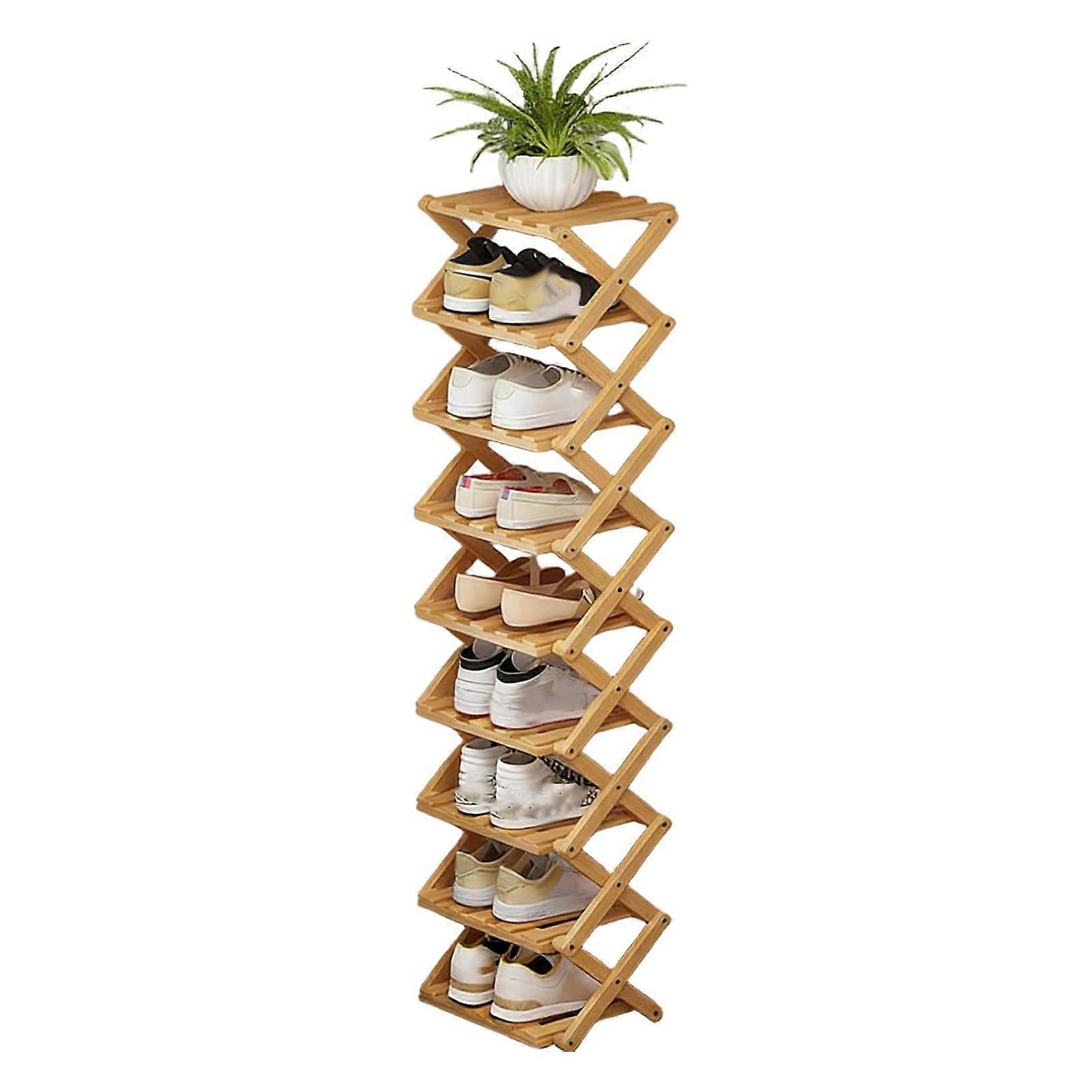 Space saving bamboo-shoe shelf Versatile Multi-functional Organiser. Entryway organization solution