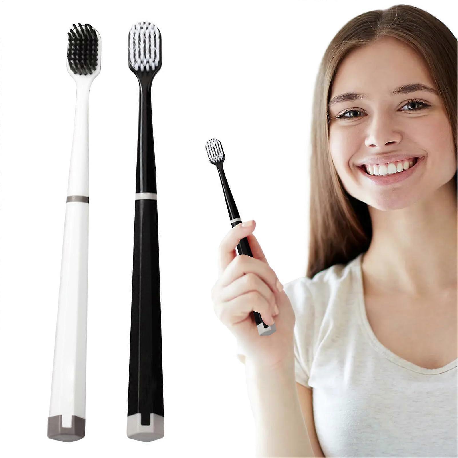 Soft Bristle Manual Toothbrush for Sensitive Teeth, Wide Head Deep Cleaning, Ergonomic Handle