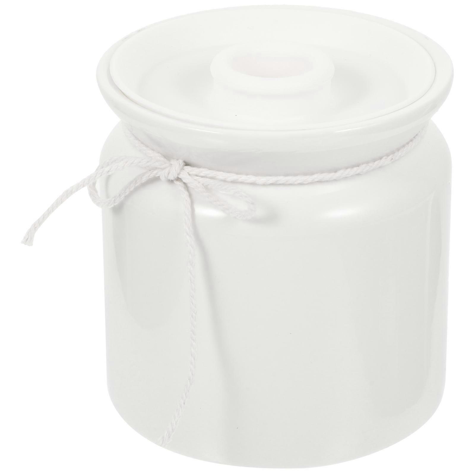 Ceramic Jar Seasoning Storage Container for Kitchen with White Ceramic Material