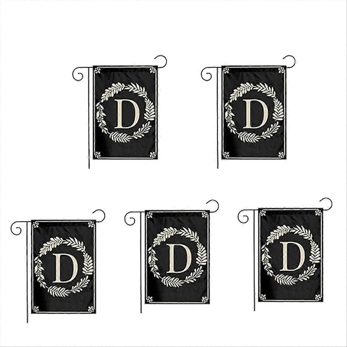 type D Garden Flag Double Sided Outdoor Wreath Letters