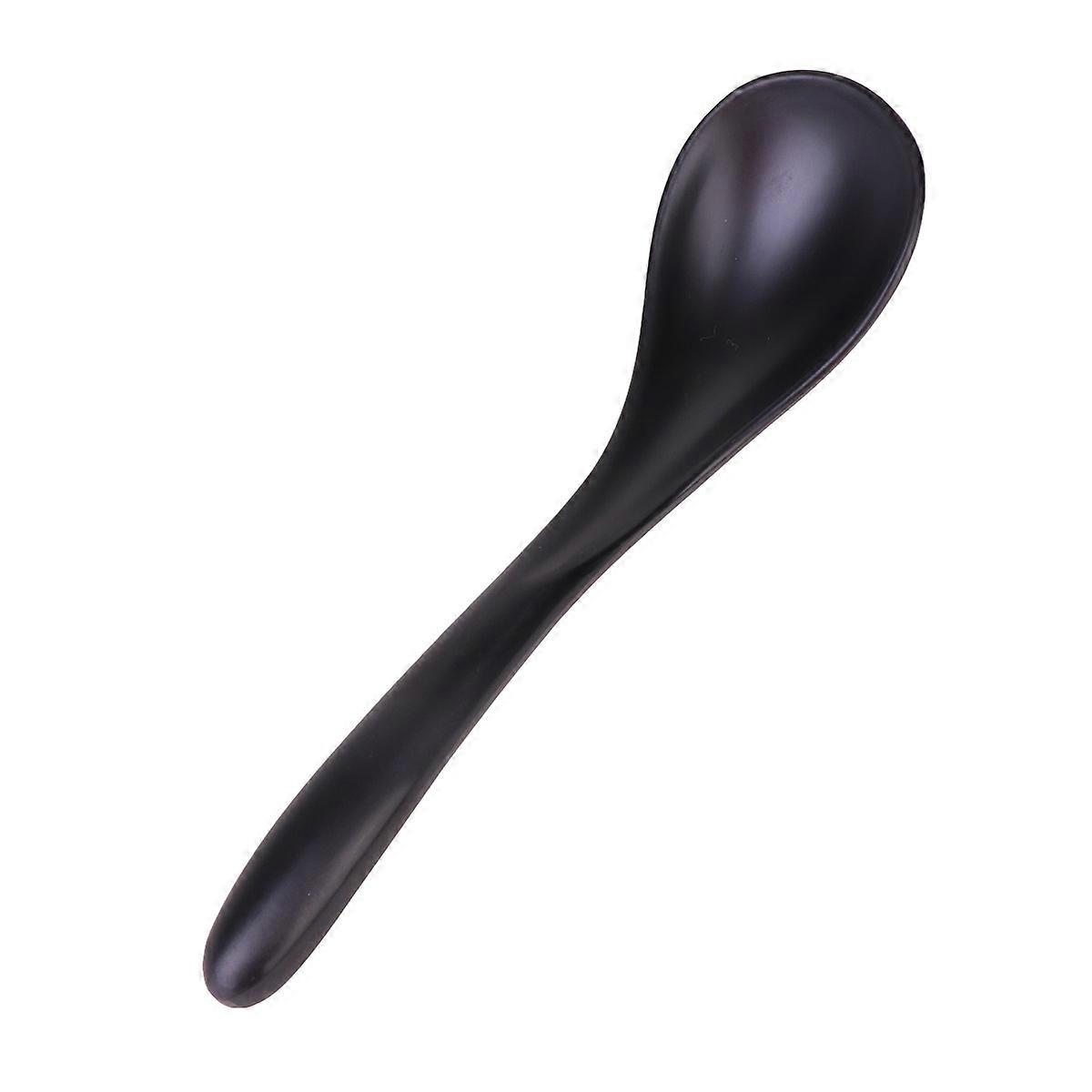 Black Soup Spoon for Eating 6Pcs A5 Flatware Tableware Set