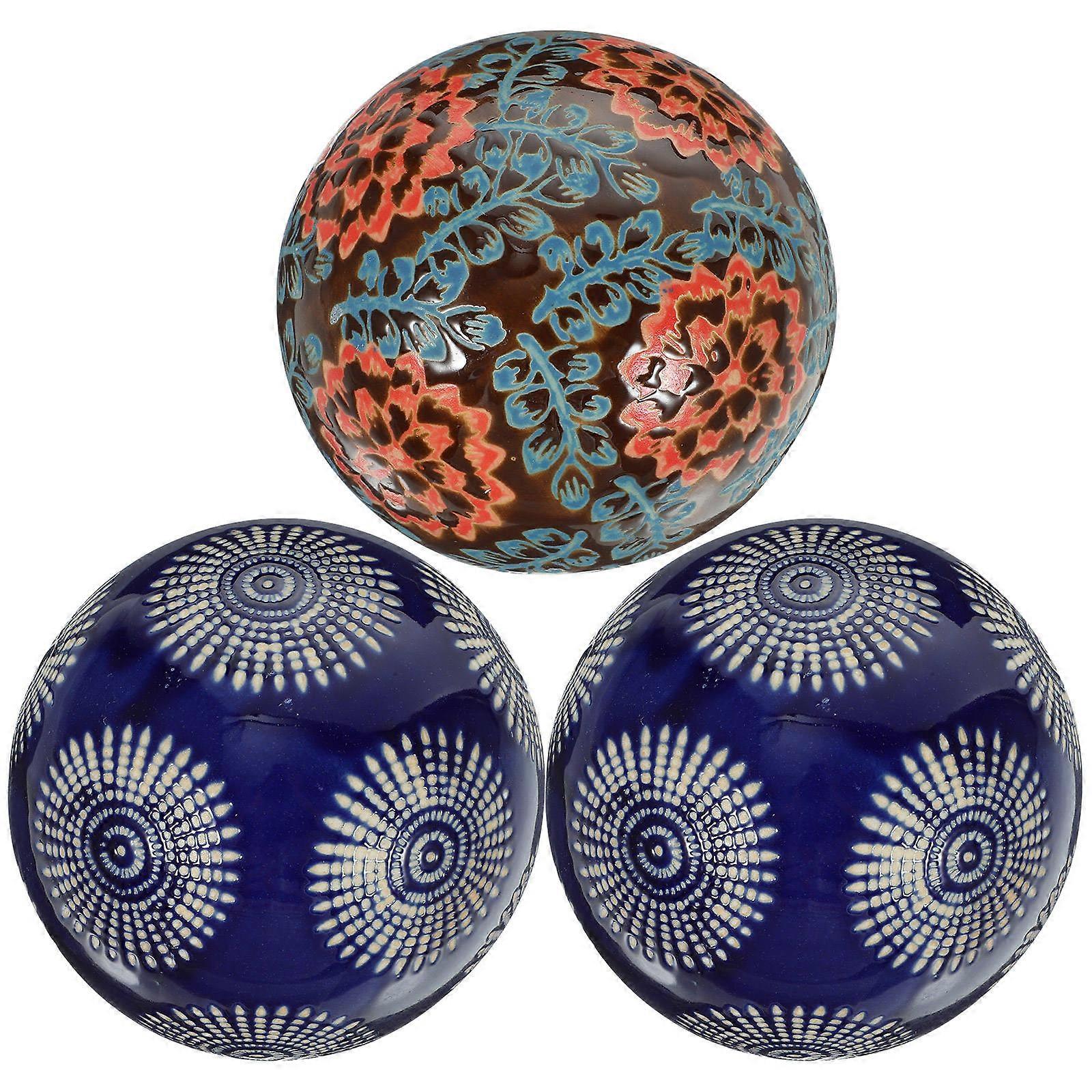 Pool Balls Floating Ceramic Balls for Decorative Use 3Pcs Ceramic Material