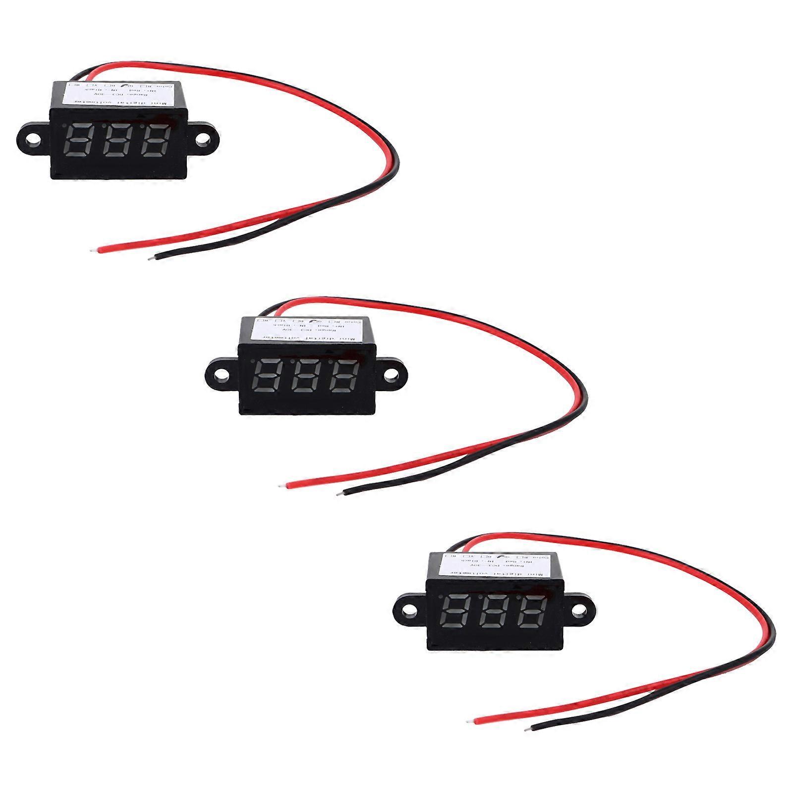 Mini Digital Voltage Tester 3Pcs Drop-Proof Rectangular Black with Reverse Polarity Protection