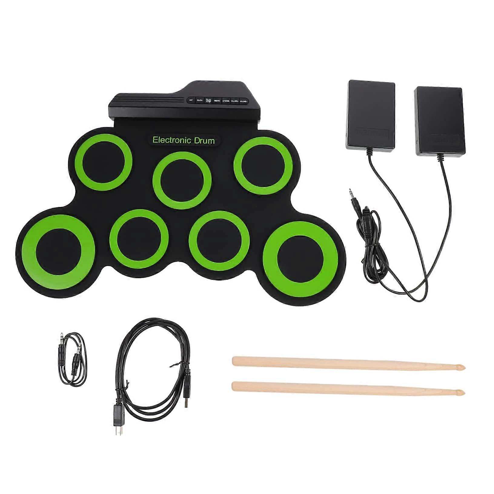 Electronic Drum Set with Realistic HiHat Control, Foldable Roll Up Design, Silent Headphone Practice