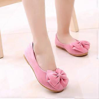 Chaussures UTTOASFAY pour bébés filles, modèle uni avec nœud papillon, style princesse, rose, 2-2,5 ans