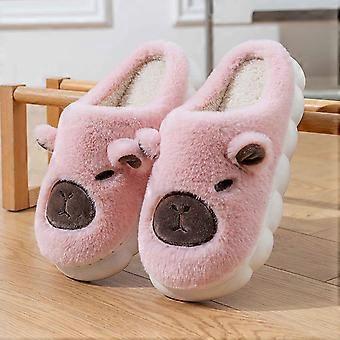 Pantofole invernali da donna, con simpatico design a forma di orso, foderate in morbido pile, suola antiscivolo, spesse e imbottite, per la casa da donna