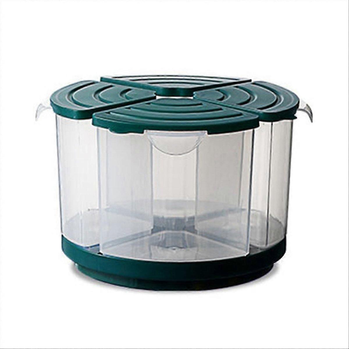 Rotating Partition Grain Jar, Kitchen Rice Bucket,