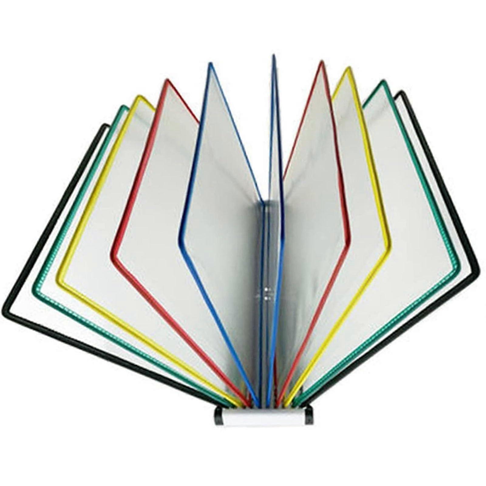PAUANI Document Display Stand, 10 Pocket A4 Flip Panel System, Wall Mounted Reference Organizer