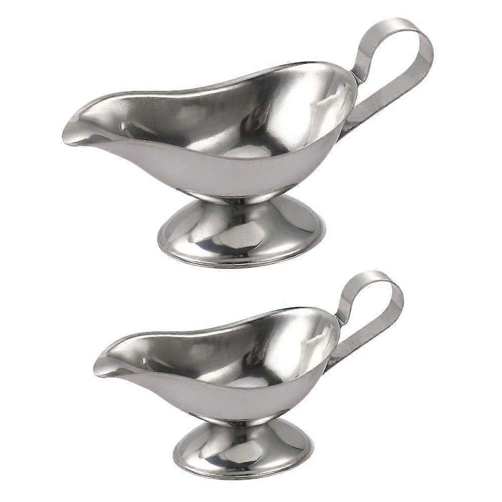 2 st rostfria såskoppar för restaurangsås (silver)