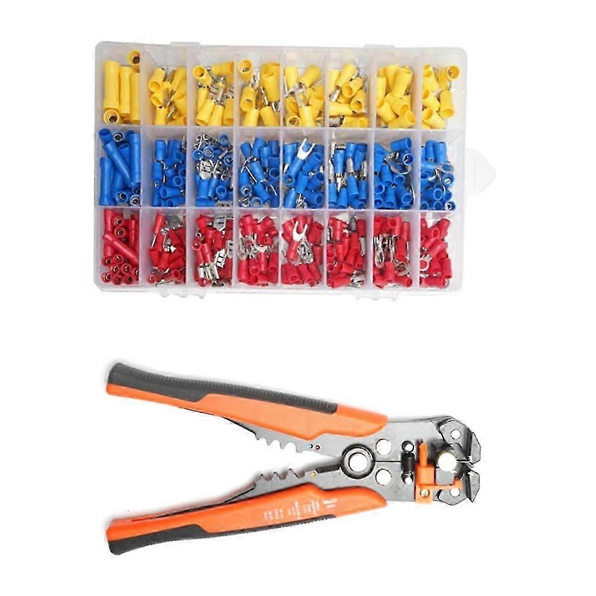 Wire Crimping Tool Set,Crimp Spade Terminal Assorted Electrical Wire Cable Connector Kit Crimp Spad