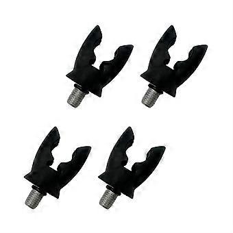 4pcs Carp Fishing Rod Rest Head with Rubber Gripper for Alarms & Bars Black