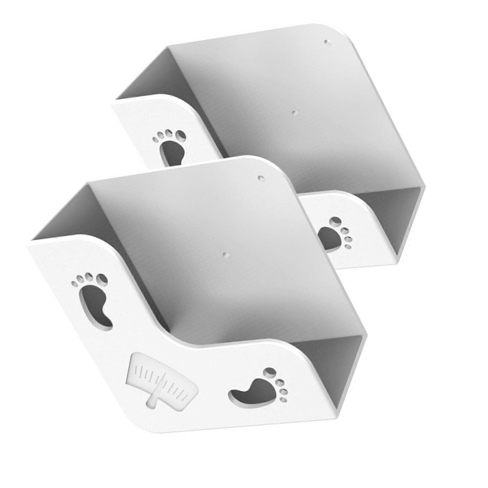 Wall Mounted Scale Storage Rack Plastic Bracket Space Saving Weight Scale Organizers With Strong Adhesive  White